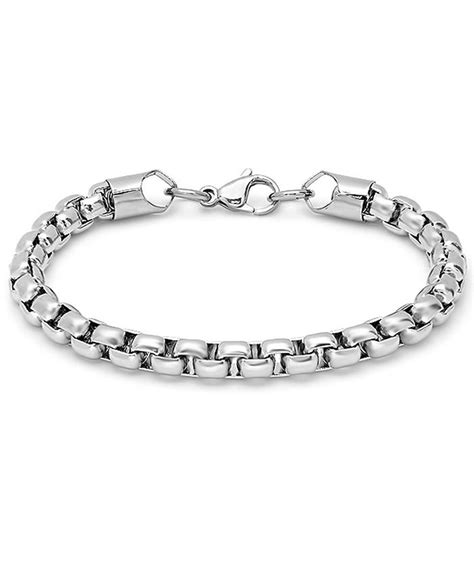 stainless steel rounded box bracelet|Steeltime Men's stainless steel box chain and rounded box chain .